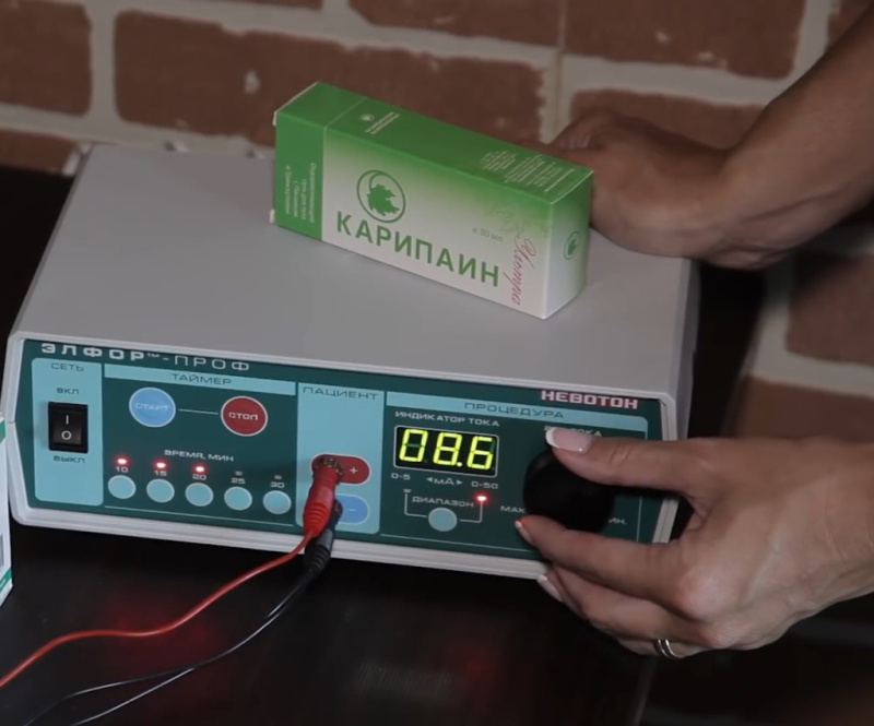 Методика электрофореза препарата Карипазим